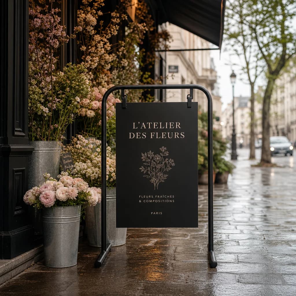 Trottoir mouillé, atmosphère romantique