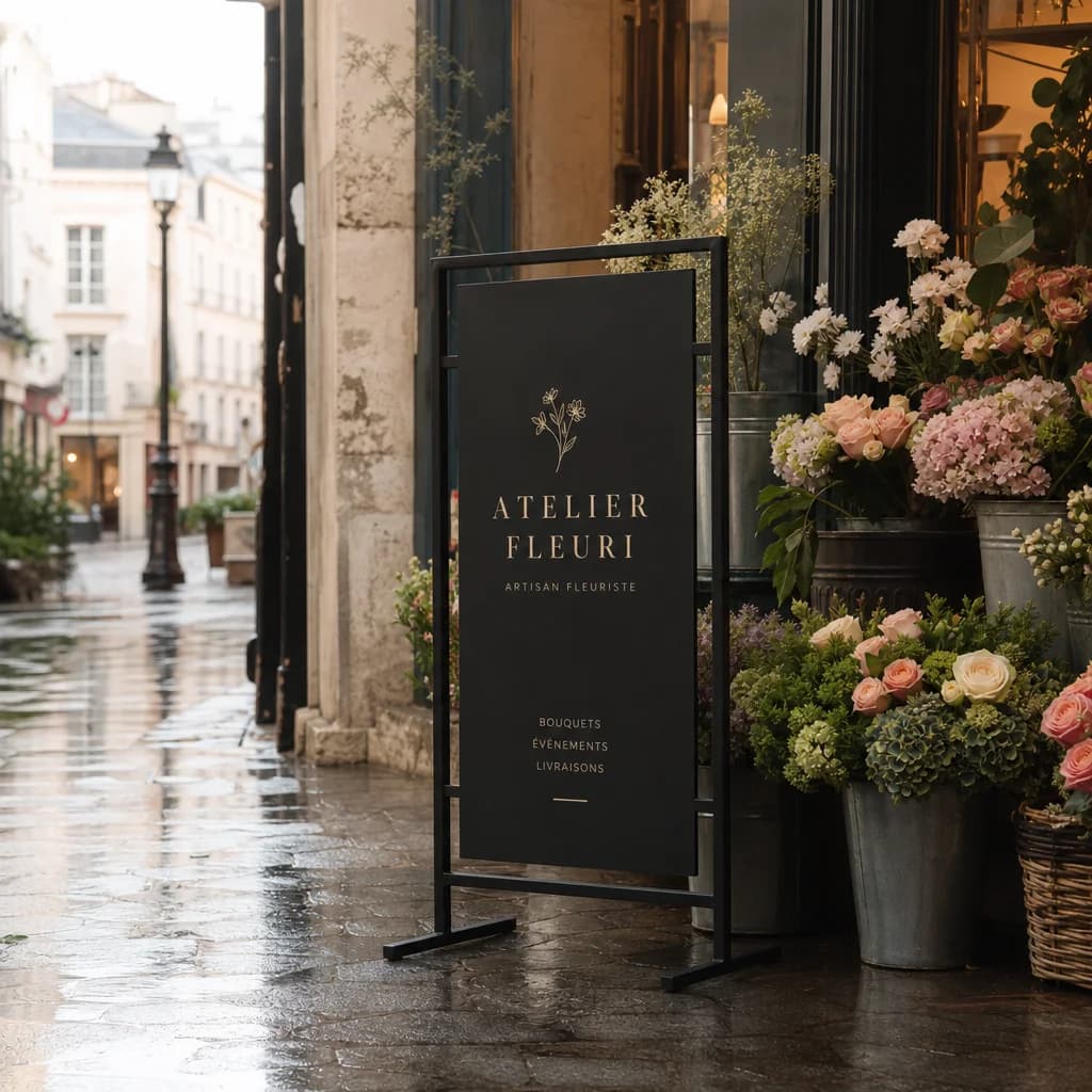 Bouquets sur le trottoir