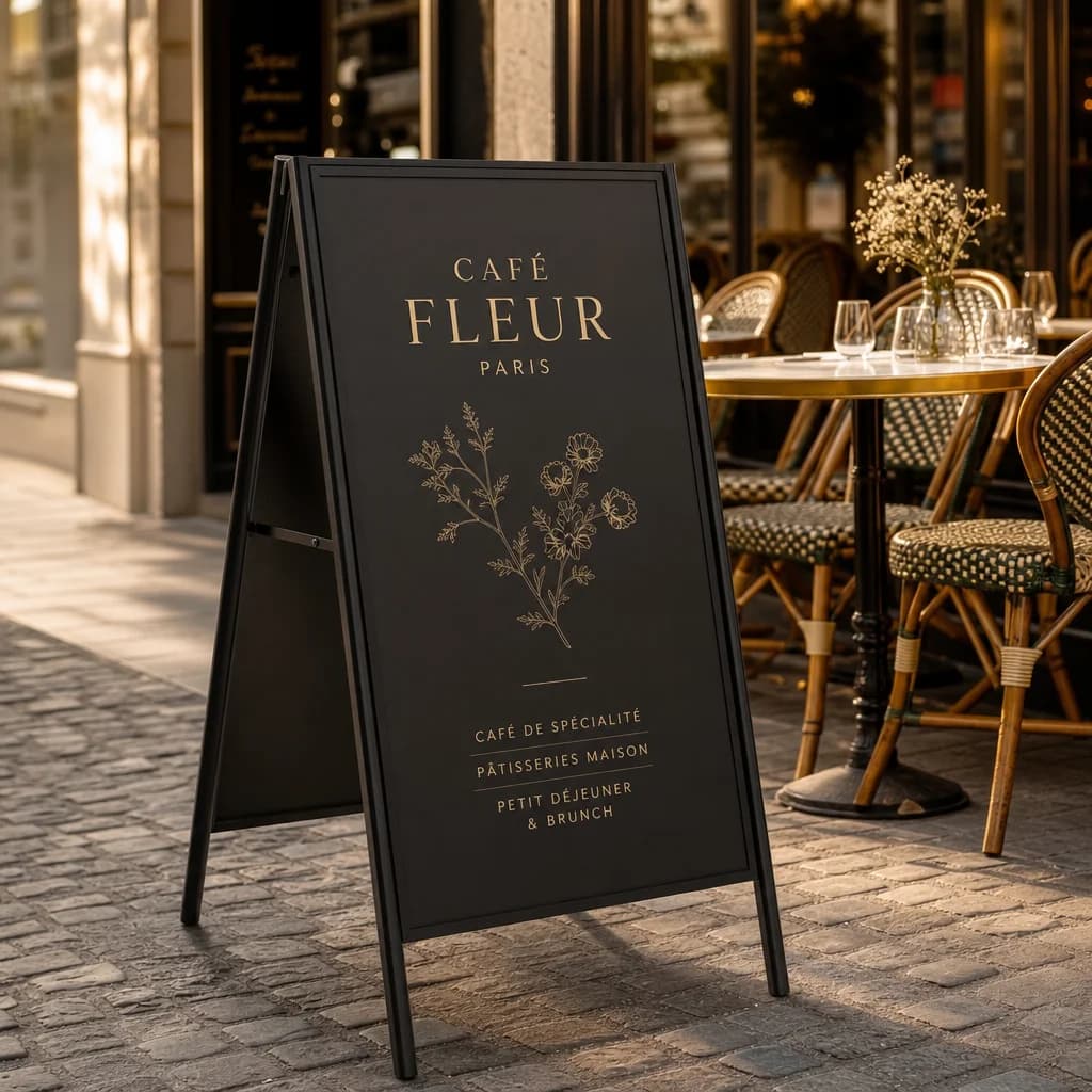 Bistro parisien au crépuscule